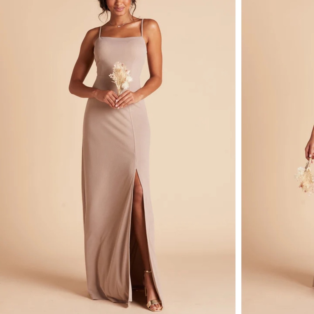 Birdy Grey Benny Dress. Crepe Material and Taupe Color